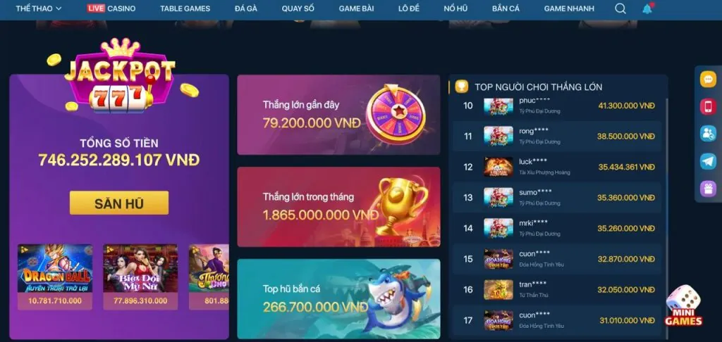 Đa dạng trò chơi tại Bong789